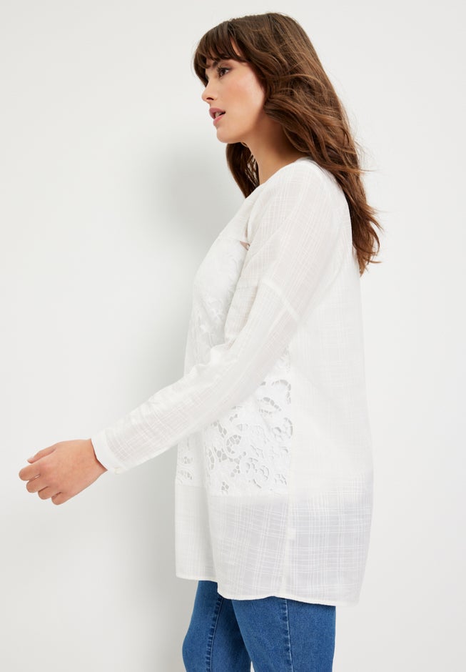 Lace-Paneled Blouse image number 1