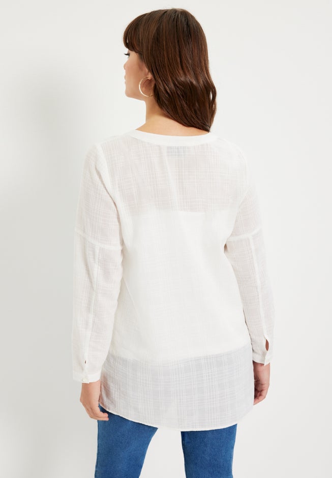 Lace-Paneled Blouse image number 2