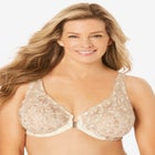Embroidered Front-Close Underwire Bra image number 0