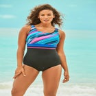 Empire-Waist Swimsuit with Molded Bra image number 0