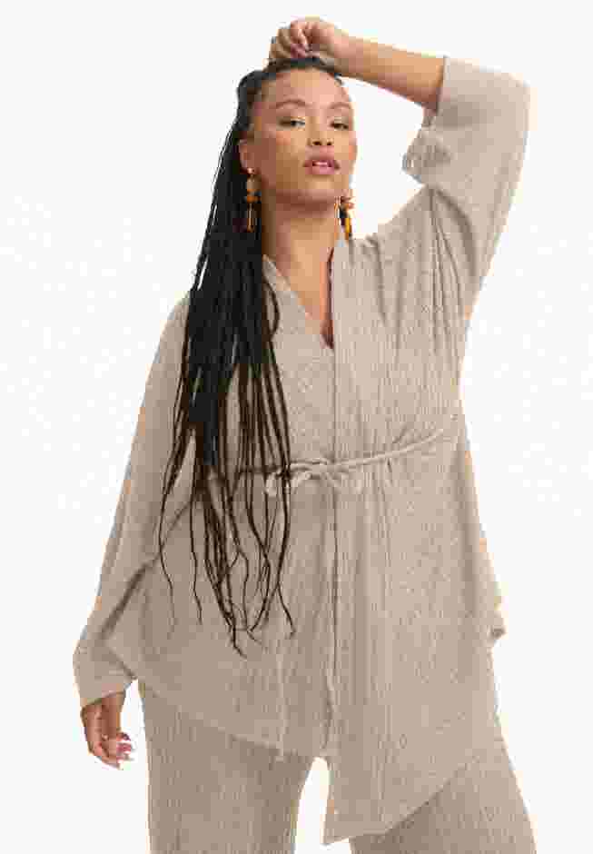 Tie Waist Knitted Kimono image number 3