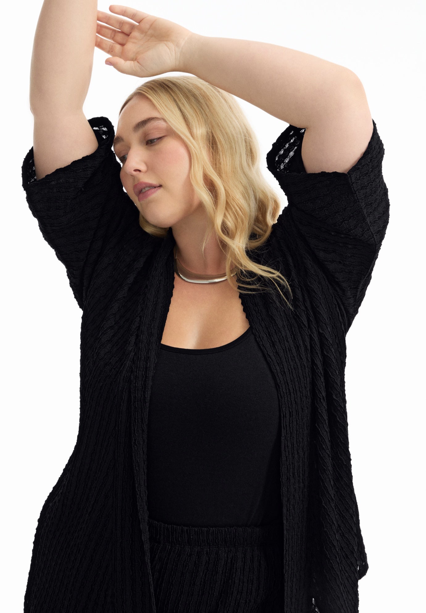 Tie Waist Knitted Kimono image number 3