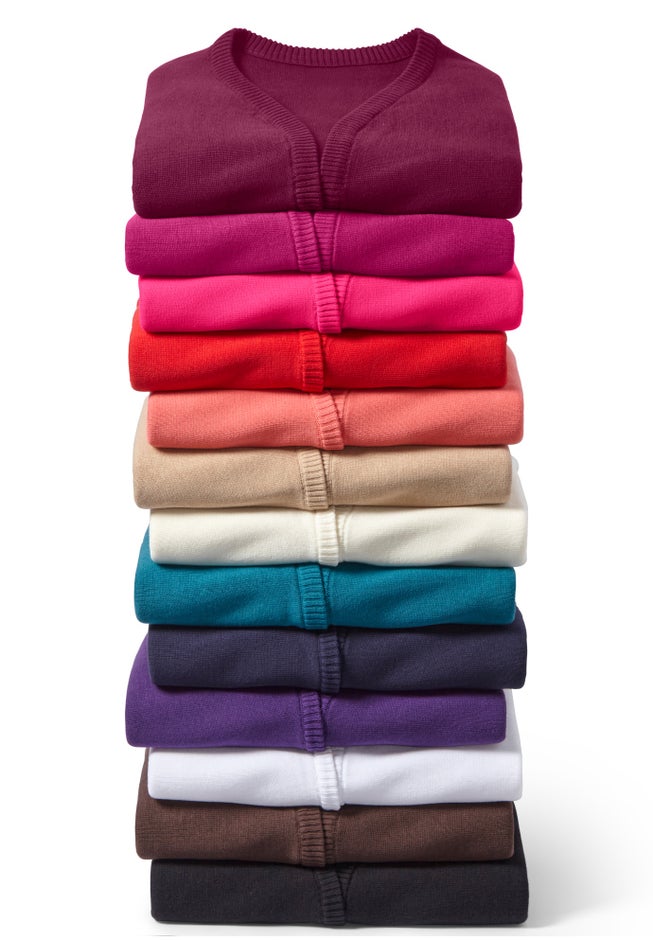 Rib Trim Cardigan Shrug Sweater image number 4