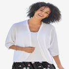 Rib Trim Cardigan Shrug Sweater image number null