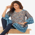 Lace Illusion Blouse image number null