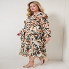 Tiered Pleated Midi Dress image number null