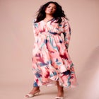 Ruffled Dolman Sleeve Maxi Dress image number null