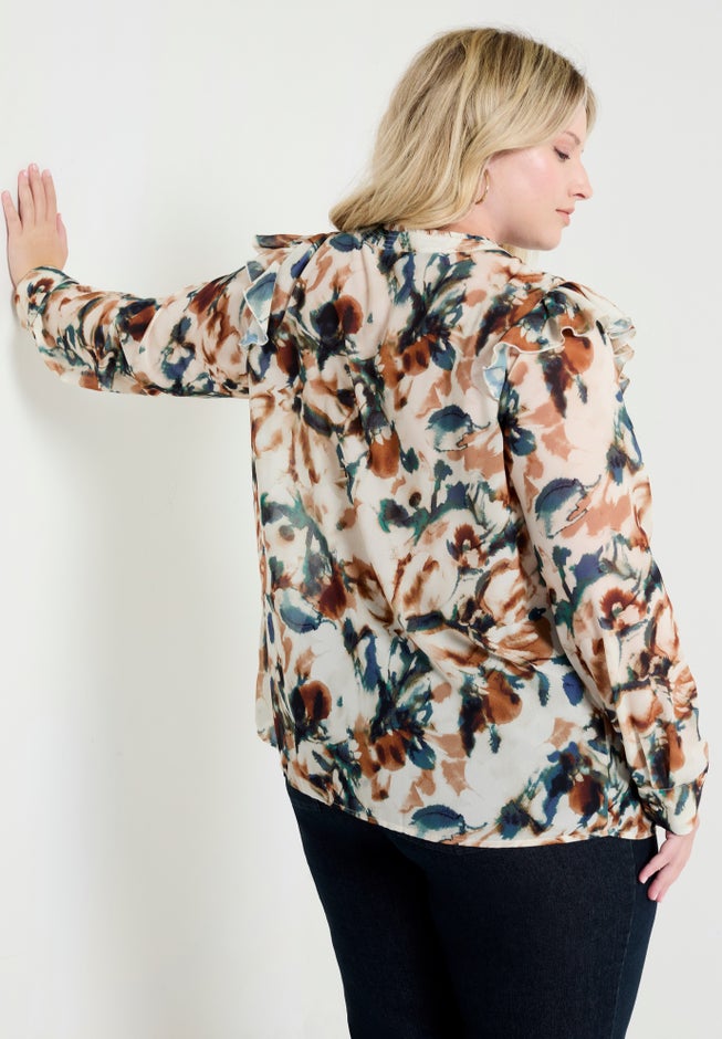 Ruffle Button-Down Blouse image number 1