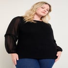 Puff-Sleeve Smocked Blouse image number null