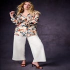 Cropped Wide-Leg Knit Pants image number null