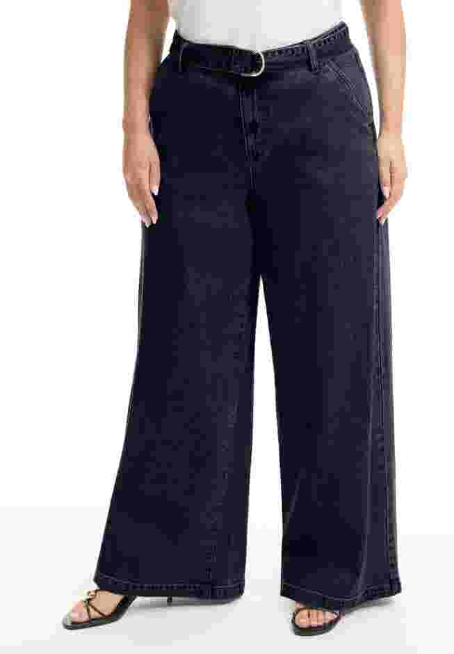 Curvie Fit High-Waisted Wide-Leg Utility Jean image number 2