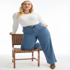 Curvie Fit High-Waisted Wide-Leg Utility Jean image number null