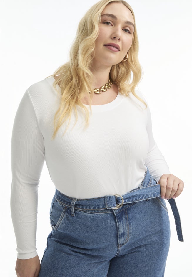 Curvie Fit High-Waisted Wide-Leg Utility Jean image number 4