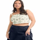 Fit-And-Flare Denim Midi Skirt image number null