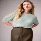 Puff-Sleeve Knit Sweater image number 0