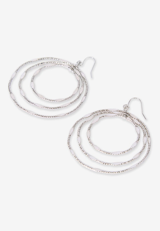 Layered Circle Drop Earrings image number 1