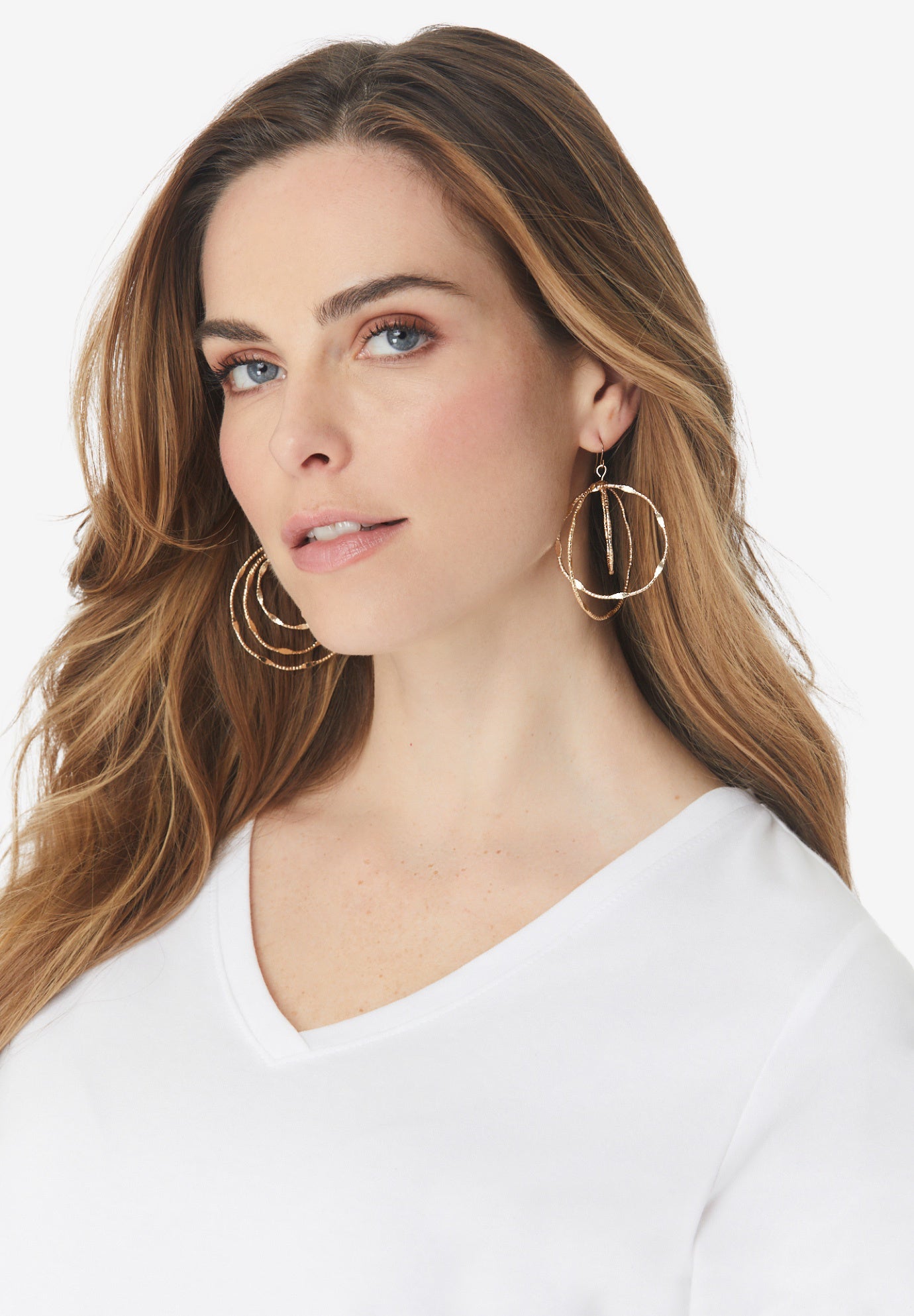 Layered Circle Drop Earrings image number 0