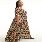 Metallic Printed Maxi Dress image number null