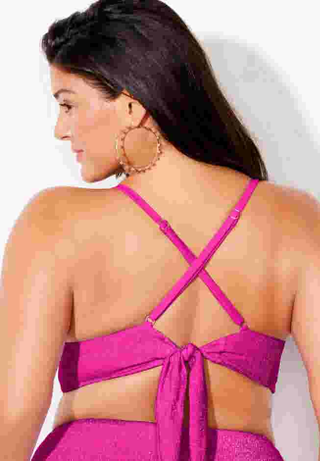 Longline Sparkle Bikini Top image number 4
