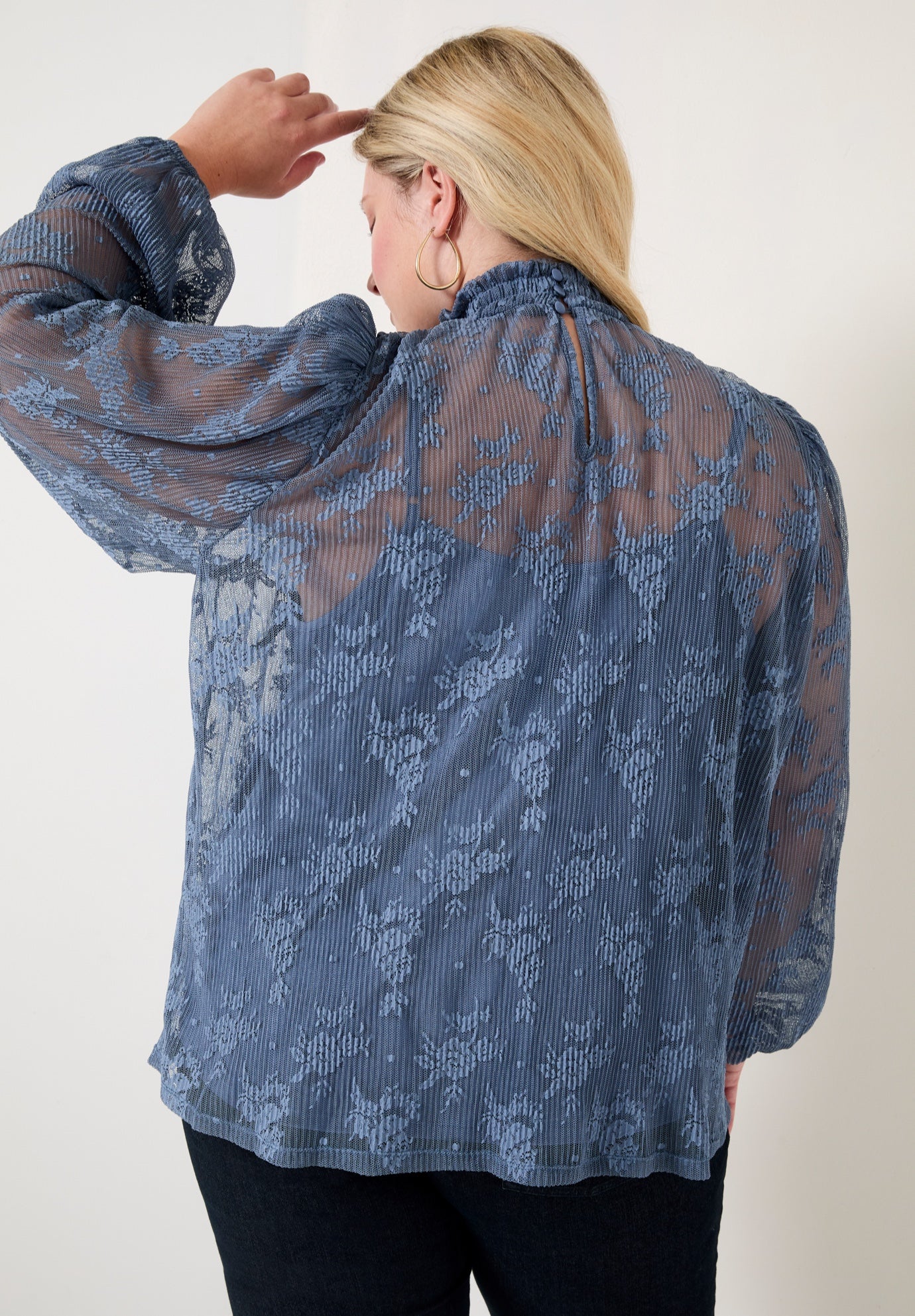 Smocked Mockneck Blouse image number 1