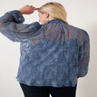 Smocked Mockneck Blouse image number null