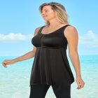 Longer-Length Handkerchief Hem Tankini Top image number null