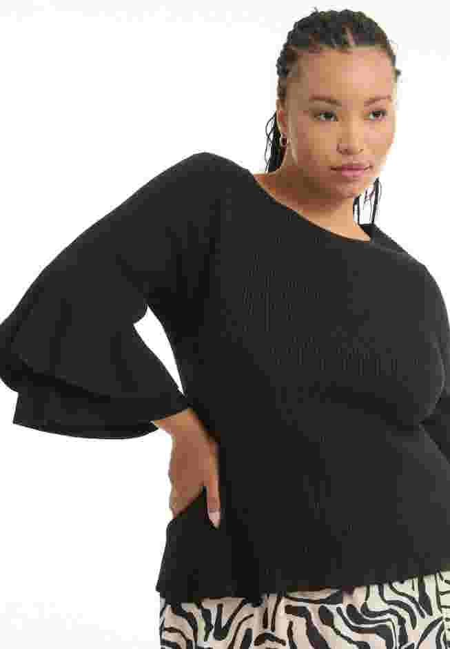 Ruffled Long-Sleeve Sweater image number 3