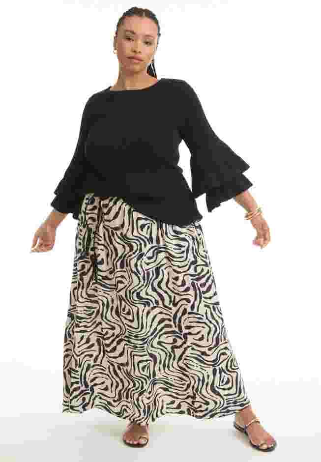 Ruffled Long-Sleeve Sweater image number 0