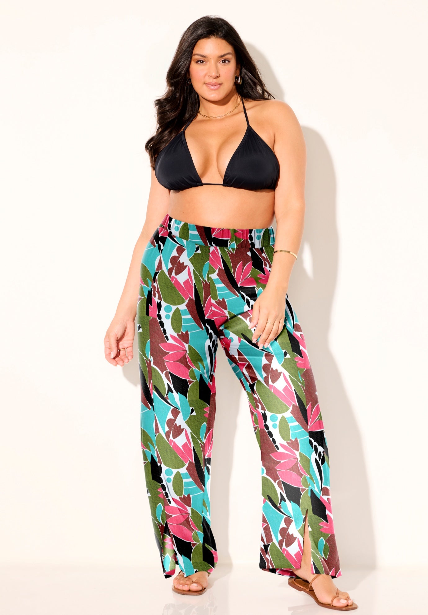 Elastic Waist Lounge Cover Up Pant image number 3