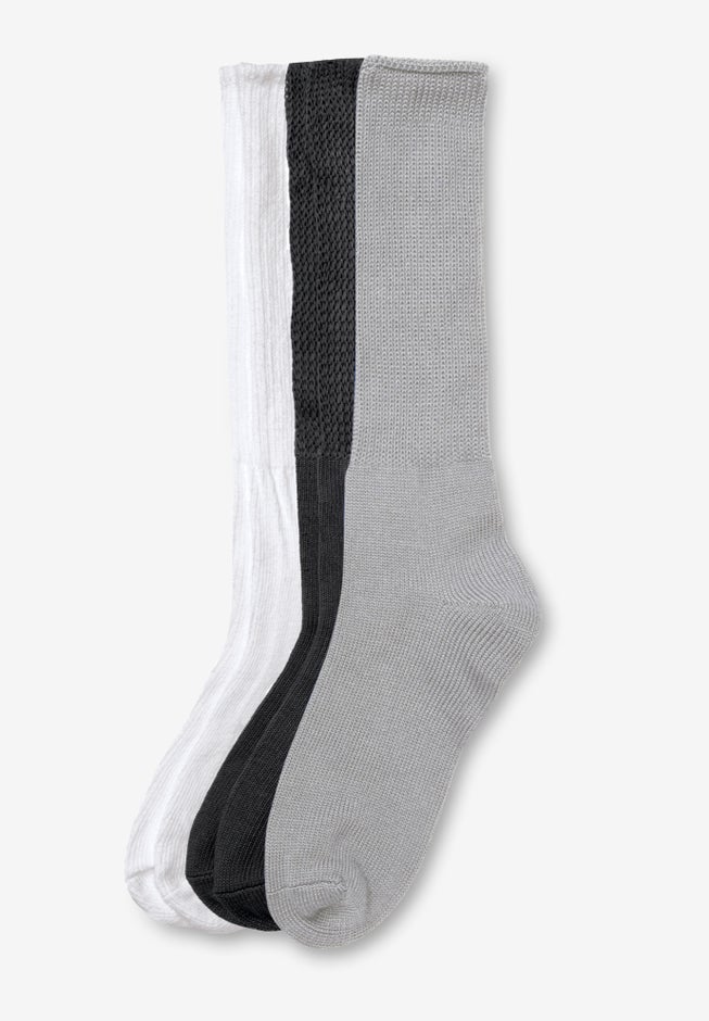 Diabetic Ultra Plush Crew Socks 3-Pack image number 1