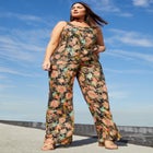 Wide-Leg Printed Trousers image number null