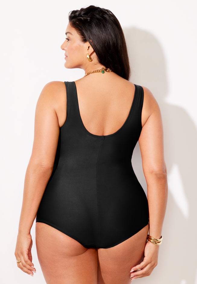 Sarong Front One Piece Swimsuit image number 4