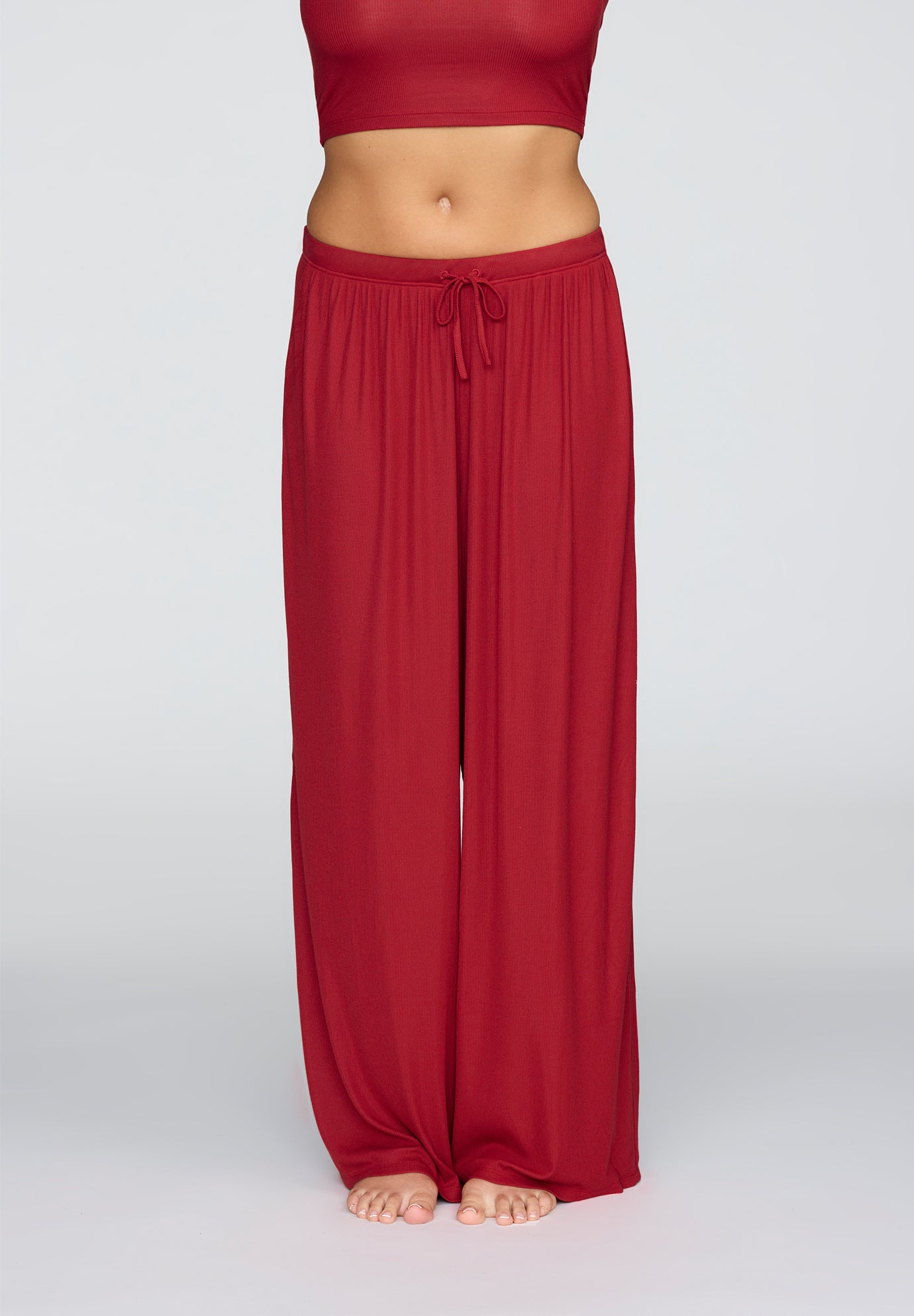 The Drawstring Pant - Modal Silk Rib image number 0