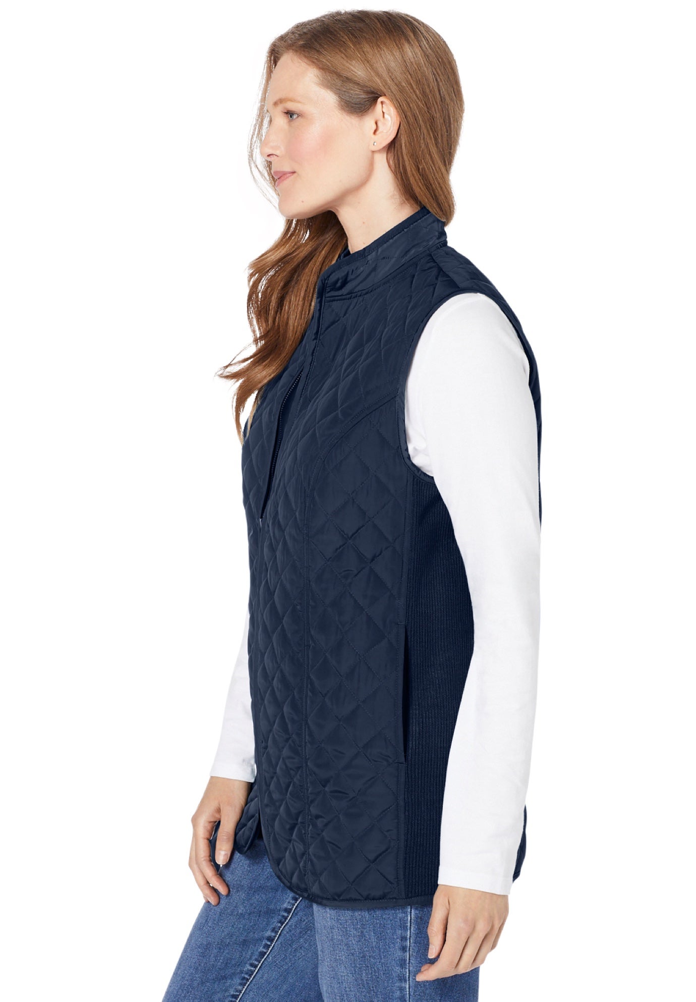 Zip-Front Quilted Vest image number 2