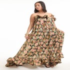 Ruffled Metallic Maxi Dress image number null