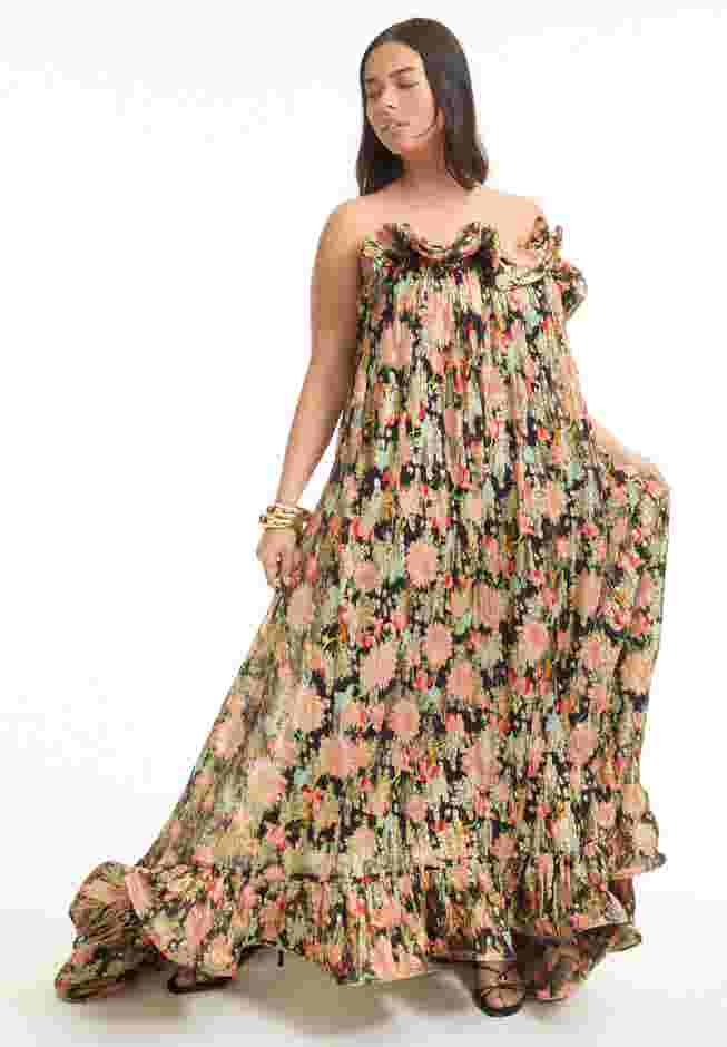 Ruffled Metallic Maxi Dress image number 0