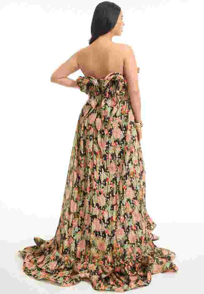 Ruffled Metallic Maxi Dress image number 2