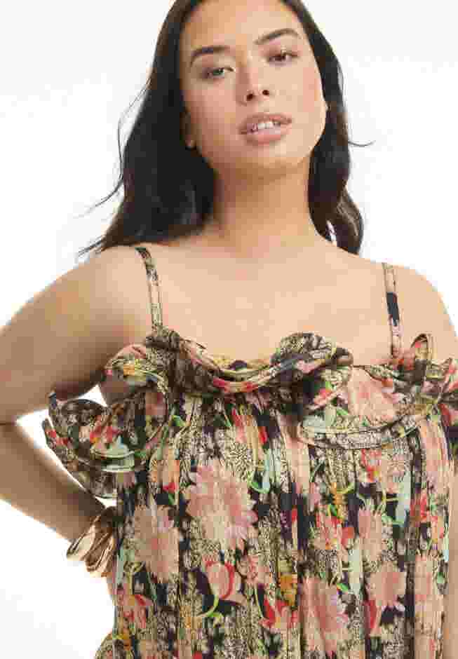 Ruffled Metallic Maxi Dress image number 3
