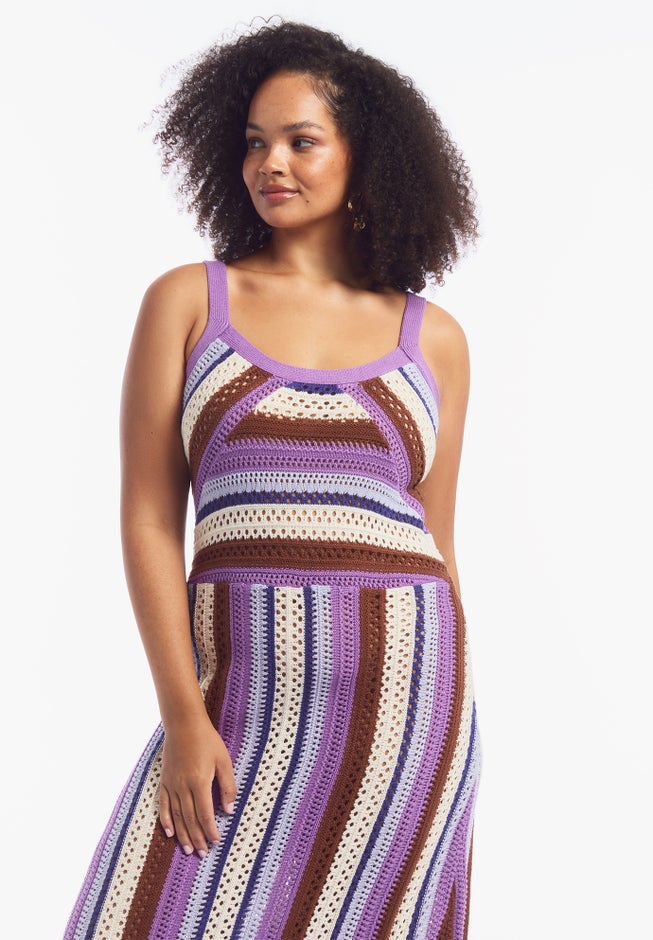 Stripe Sweater Midi Dress image number 2