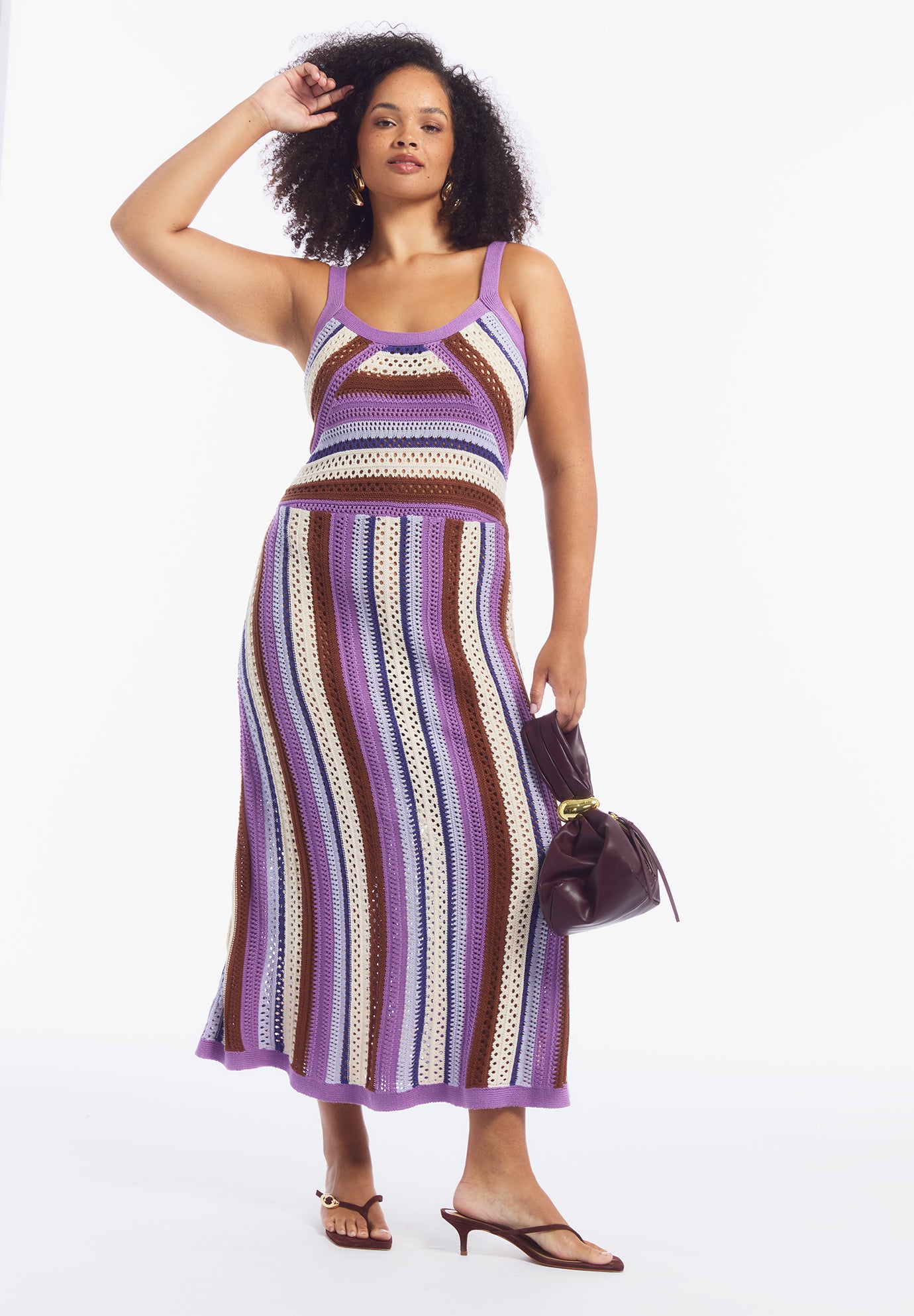 Stripe Sweater Midi Dress image number 0