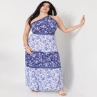 One-Shoulder Tiered Maxi Dress image number null