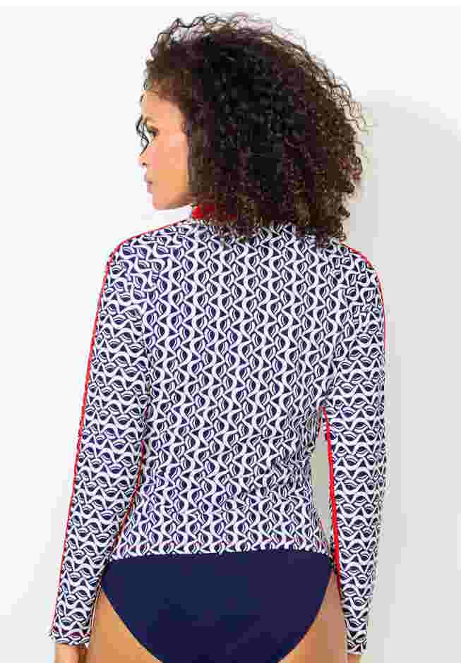 Chlorine Resistant Long Sleeve 1/4 Zip Swim Tee image number 1