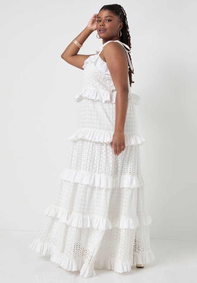 Eyelet Tiered Maxi Dress image number 2