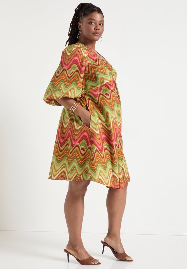 Ring Cut Out Poplin Shirtdress image number null