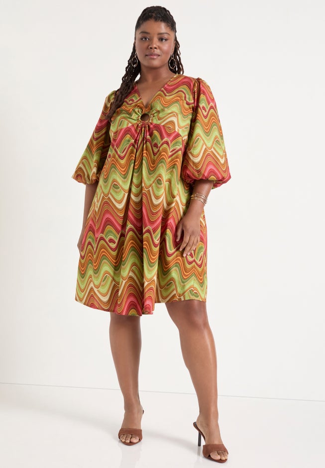 Ring Cut Out Poplin Shirtdress image number null