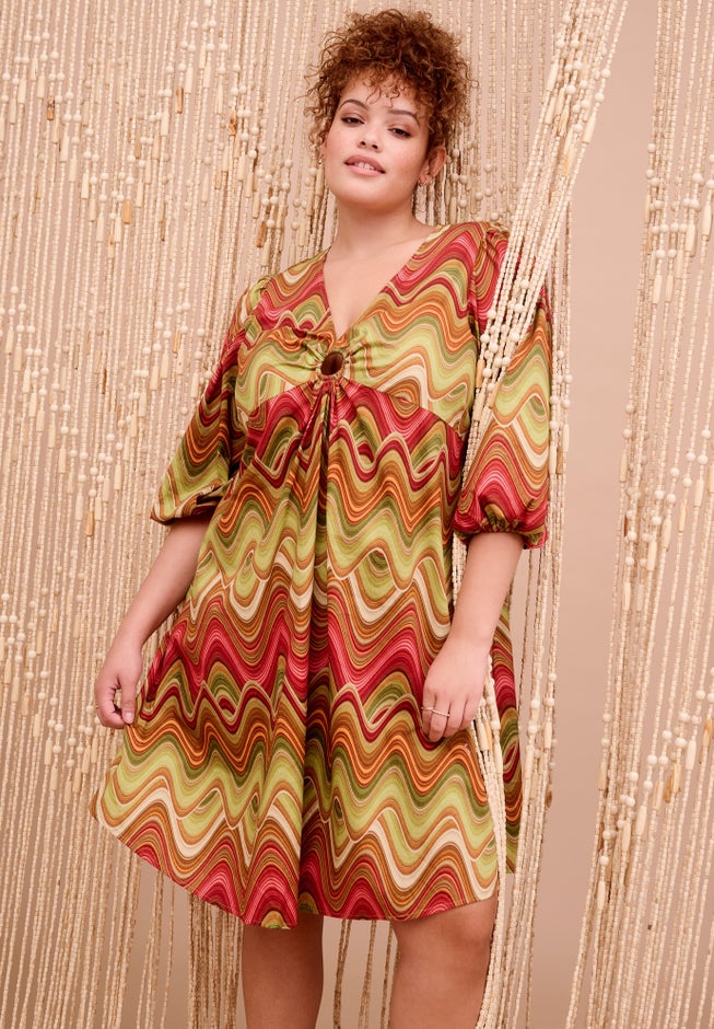 Ring Cut Out Poplin Shirtdress image number null