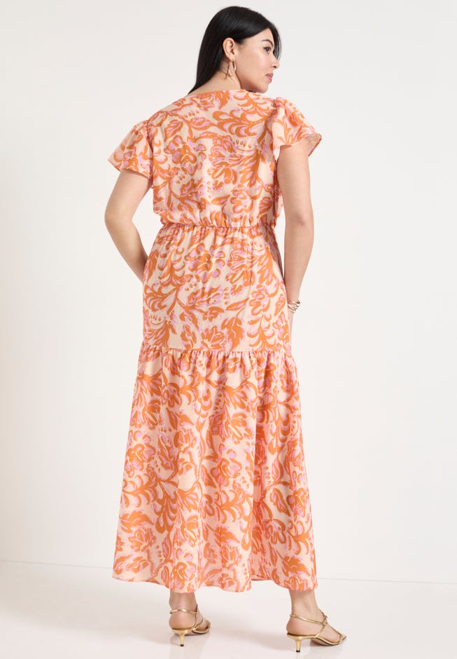 Faux-Wrap Maxi Dress image number null