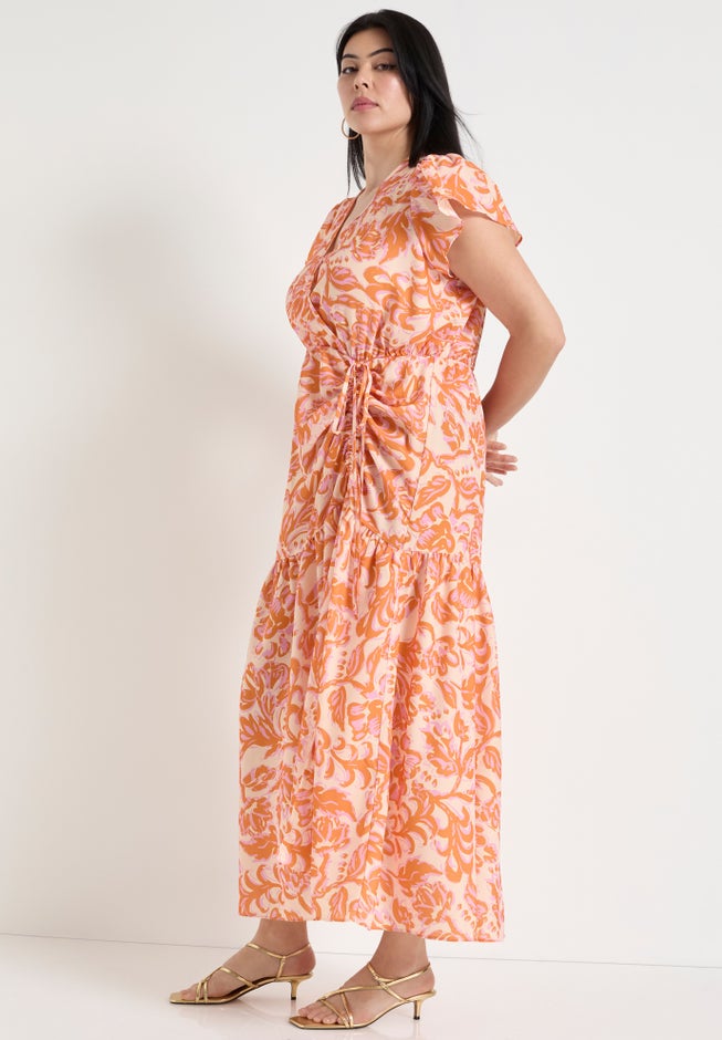 Faux-Wrap Maxi Dress image number null