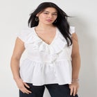 Ruffled Peplum Top image number null
