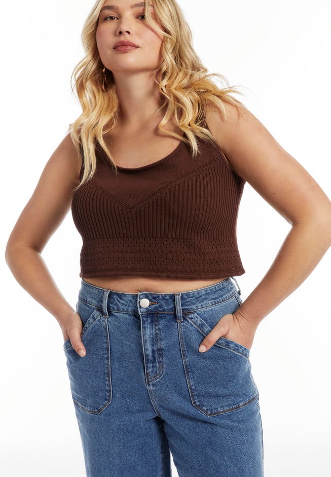 Wide-Leg Cropped Cuffed Jeans image number 3